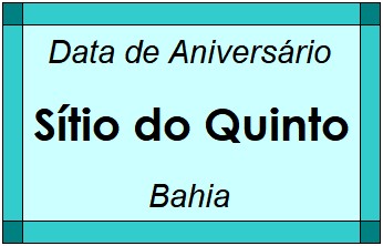 Data de Aniversário da Cidade Sítio do Quinto