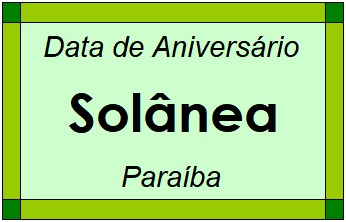 Data de Aniversário da Cidade Solânea