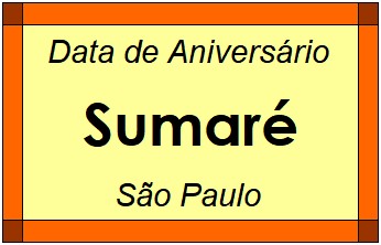 Data de Aniversário da Cidade Sumaré