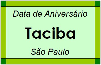 Data de Aniversário da Cidade Taciba