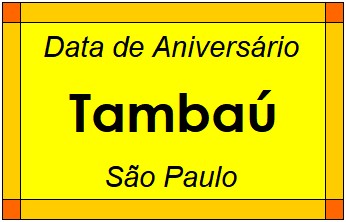 Data de Aniversário da Cidade Tambaú