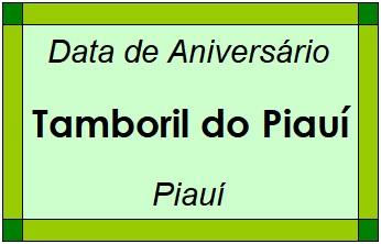 Data de Aniversário da Cidade Tamboril do Piauí