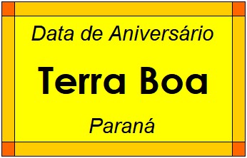 Data de Aniversário da Cidade Terra Boa