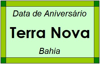 Data de Aniversário da Cidade Terra Nova