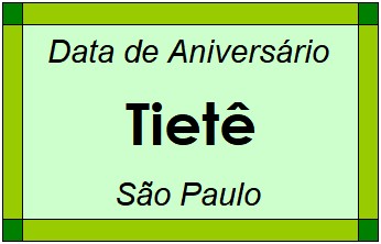 Data de Aniversário da Cidade Tietê