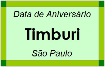 Data de Aniversário da Cidade Timburi