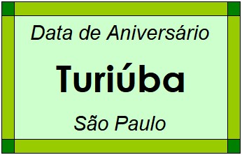 Data de Aniversário da Cidade Turiúba