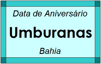 Data de Aniversário da Cidade Umburanas