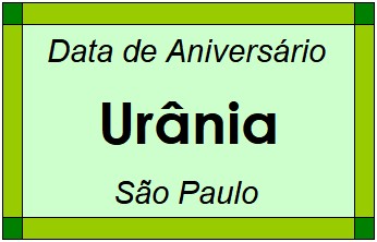 Data de Aniversário da Cidade Urânia