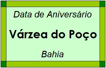 Data de Aniversário da Cidade Várzea do Poço