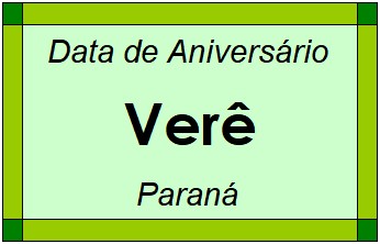 Data de Aniversário da Cidade Verê