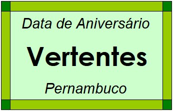 Data de Aniversário da Cidade Vertentes