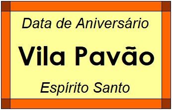 Data de Aniversário da Cidade Vila Pavão