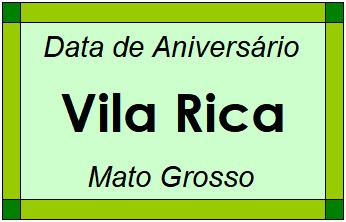 Data de Aniversário da Cidade Vila Rica