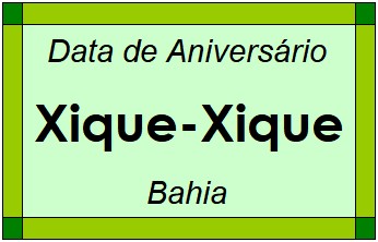 Data de Aniversário da Cidade Xique-Xique