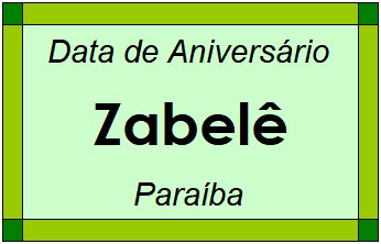 Data de Aniversário da Cidade Zabelê