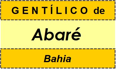 Gentílico da Cidade Abaré