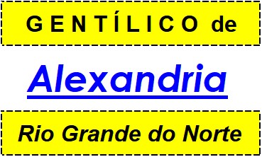 Gentílico da Cidade Alexandria