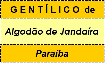 Gentílico da Cidade Algodão de Jandaíra