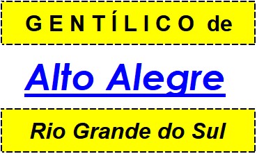 Gentílico da Cidade Alto Alegre