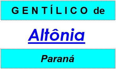 Gentílico da Cidade Altônia