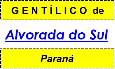 Gentílico da Cidade Alvorada do Sul