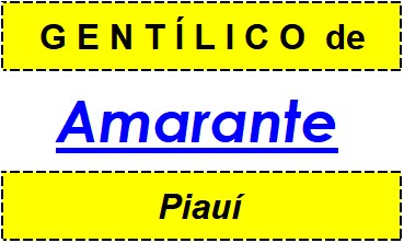 Gentílico da Cidade Amarante