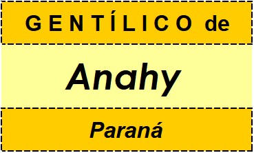 Gentílico da Cidade Anahy