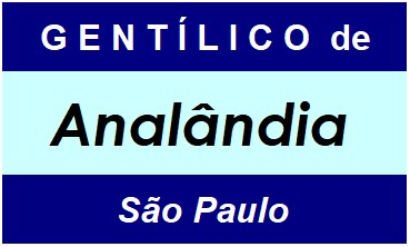 Gentílico da Cidade Analândia