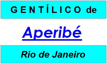 Gentílico da Cidade Aperibé