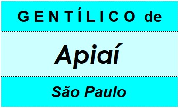 Gentílico da Cidade Apiaí