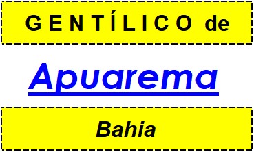 Gentílico da Cidade Apuarema