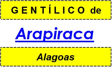 Gentílico da Cidade Arapiraca