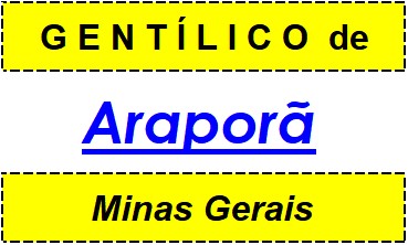 Gentílico da Cidade Araporã