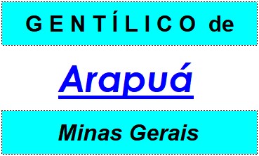 Gentílico da Cidade Arapuá