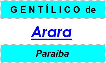 Gentílico da Cidade Arara