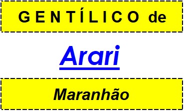 Gentílico da Cidade Arari