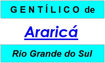 Gentílico da Cidade Araricá