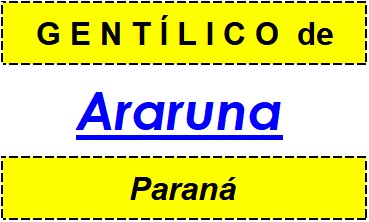 Gentílico da Cidade Araruna