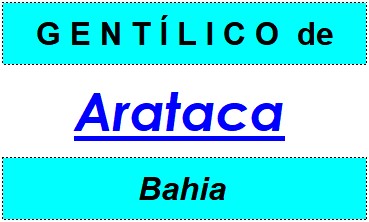 Gentílico da Cidade Arataca