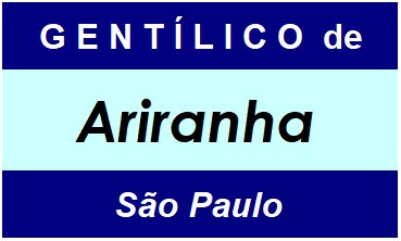 Gentílico da Cidade Ariranha