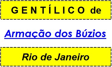 Gentílico da Cidade Armação dos Búzios