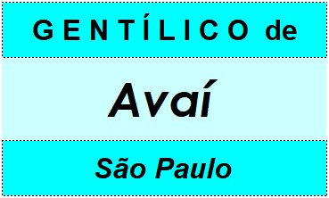 Gentílico da Cidade Avaí