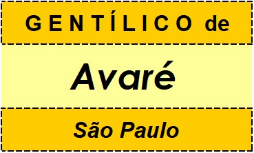 Gentílico da Cidade Avaré