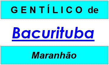 Gentílico da Cidade Bacurituba