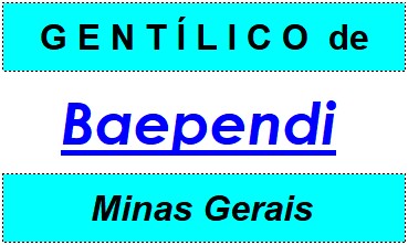 Gentílico da Cidade Baependi