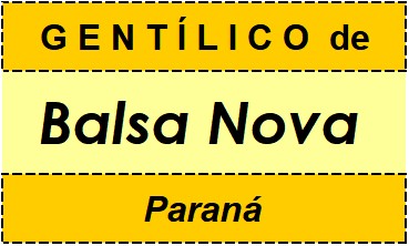 Gentílico da Cidade Balsa Nova