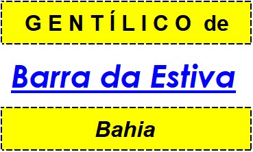 Gentílico da Cidade Barra da Estiva