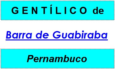 Gentílico da Cidade Barra de Guabiraba