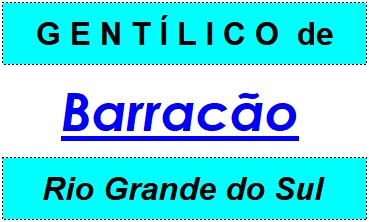 Gentílico da Cidade Barracão